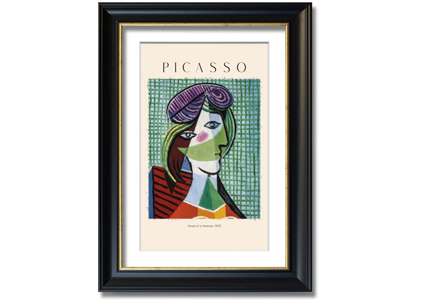 Head Of A Woman, 1935 by Picasso, printed on coated polyester canvas, mounted on a 44mm box frame, ready to hang.